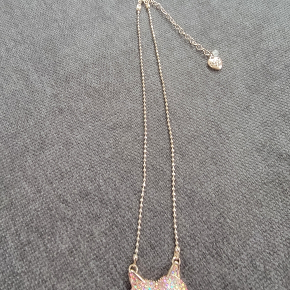 Betsey Johnson Pink Cat Necklace - Picture 2 of 3
